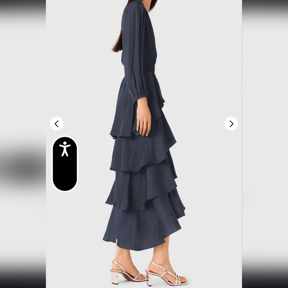 Maje Navy Ruffled‎ Maxi Dress - Picture 8 of 16
